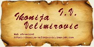 Ikonija Velimirović vizit kartica